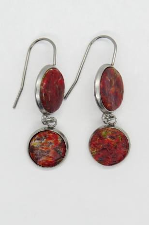 Серьги с несколькими элементами 01092 (h 40 мм)