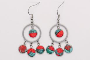 Серьги с несколькими элементами 02599 (h 55 мм)